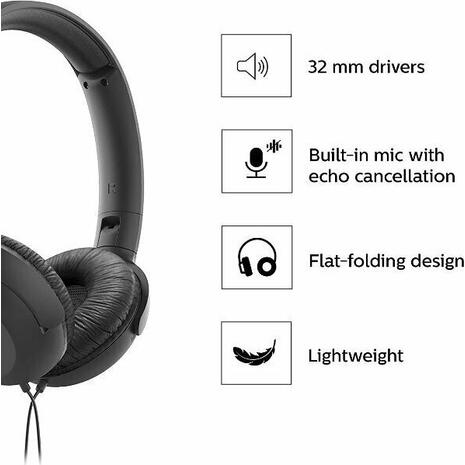 Ακουστικά Philips TAUH201 Ενσύρματα On Ear Μαύρα